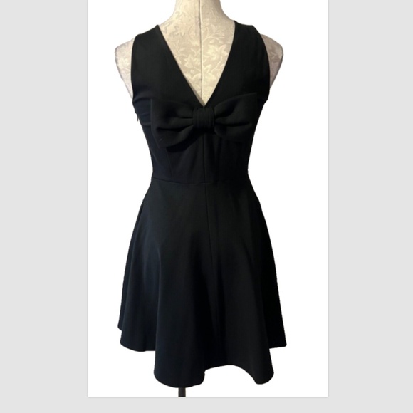 Kate Spade Dress 4 Black A Line Bow Back Stretch Pockets Career Church $289 - Picture 4 of 12